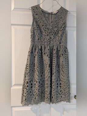 Altar'd State Grey Crochet Sleeveless Dress